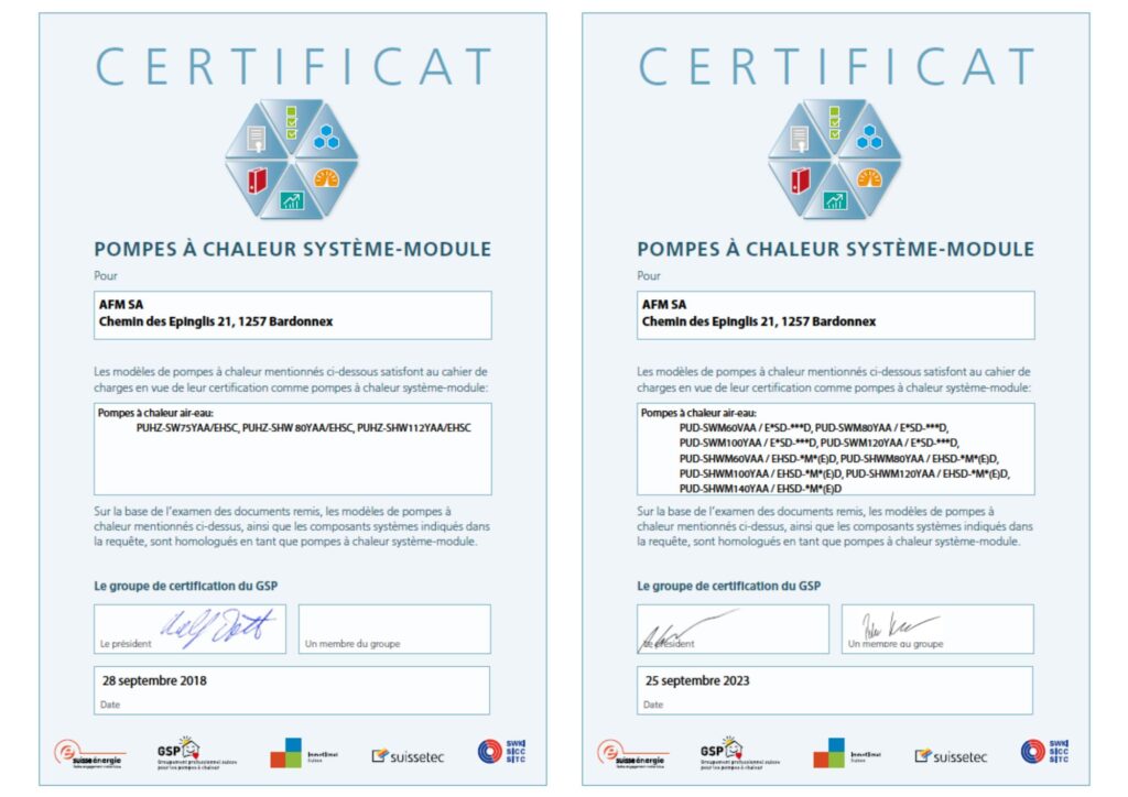 Certification de PAC Système-Module